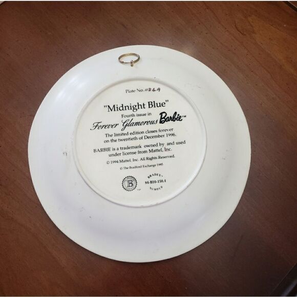FOREVER GLAMOROUS Barbie Plate Midnight Blue Collectible 1994 - Picture 6 of 7